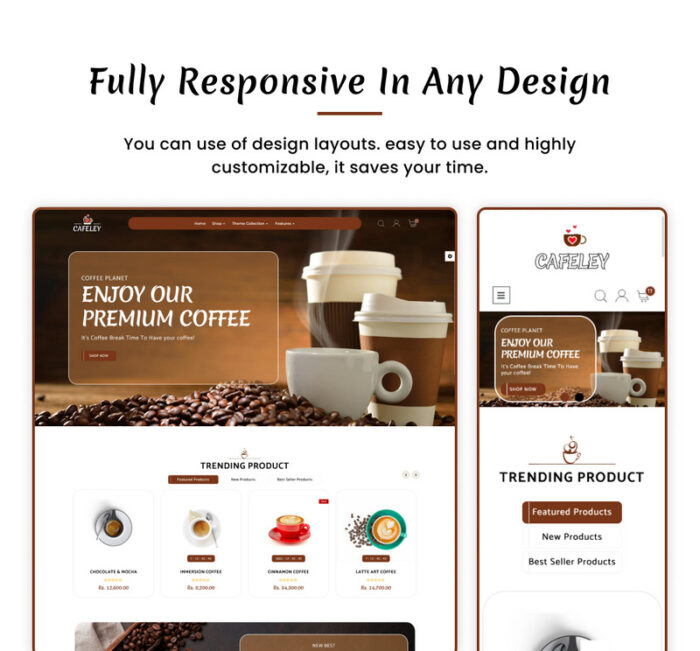 Cafeley VIP Mega Coffee–Tea Nature Shopify 2.0 Theme. - Features Image 5