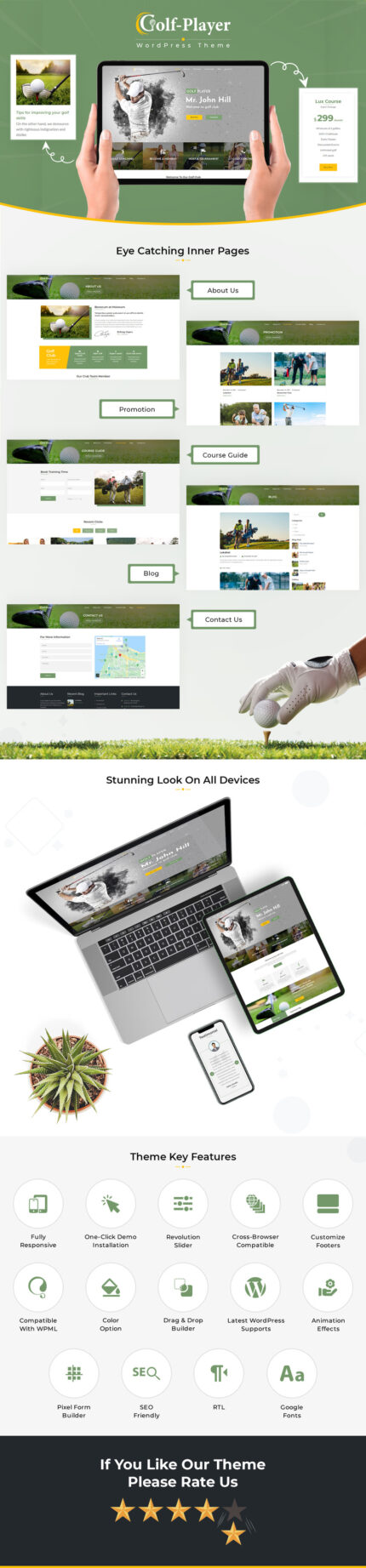 Golf player - Golf and Sport WordPress Theme - Features Image 1