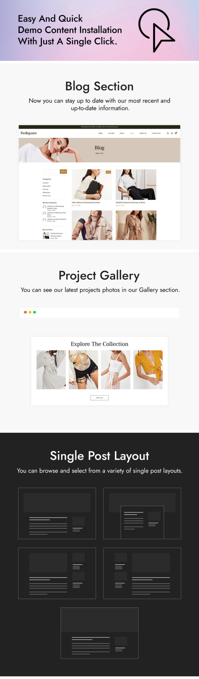 Rediquare - Fashion and Apparel WordPress Theme - Features Image 4