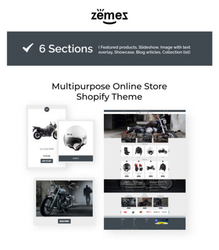 Motorcycle Store and Bikes eCommerce Shopify Theme - Features Image 1