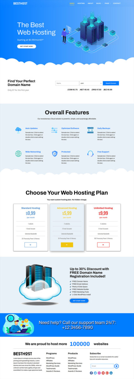 BestHost - Responsive Hosting HTML Template - Features Image 1