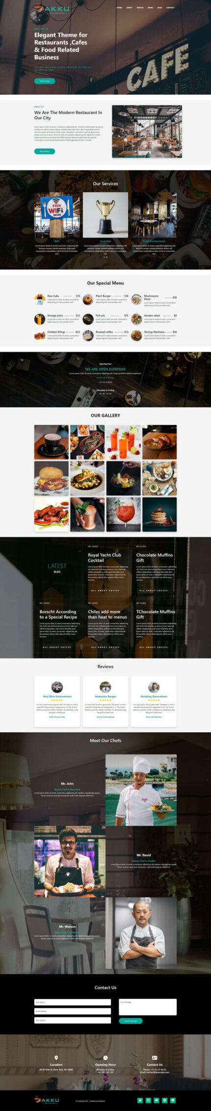 AKKU - Cafe and Restaurant Landing Page Template - Features Image 1