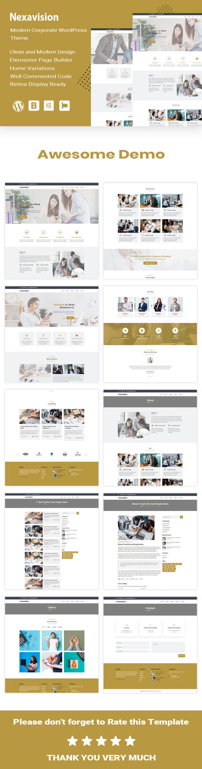 Nexavision - Multipurpose Website Builder using Elementor Wordpress Theme - Features Image 1