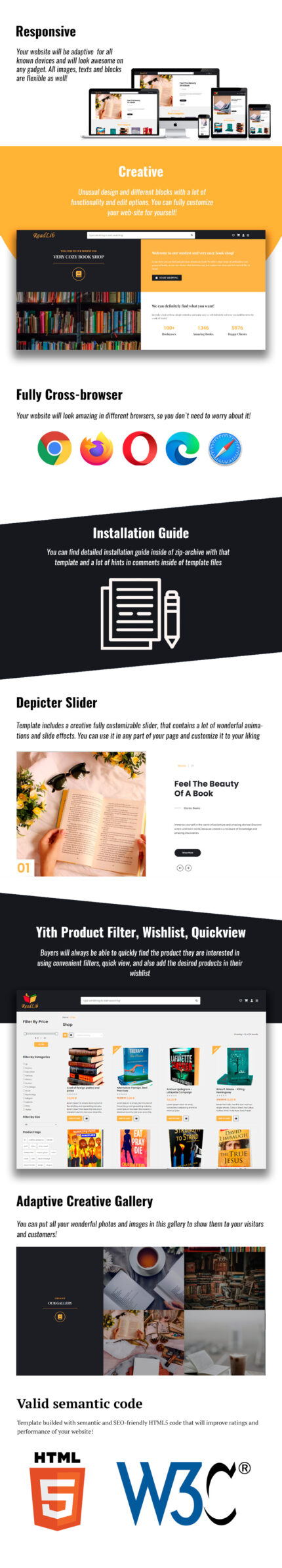 ReadLib - Book Store WooCommerce Theme - Features Image 1