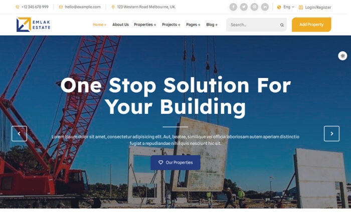 Emlak - Real Estate, Architecture, and Construction HTML and Bootstrap Multipurpose Website Template - Features Image 3