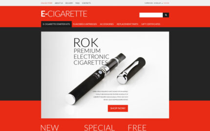 eCigs  Vaping Supplies VirtueMart Template