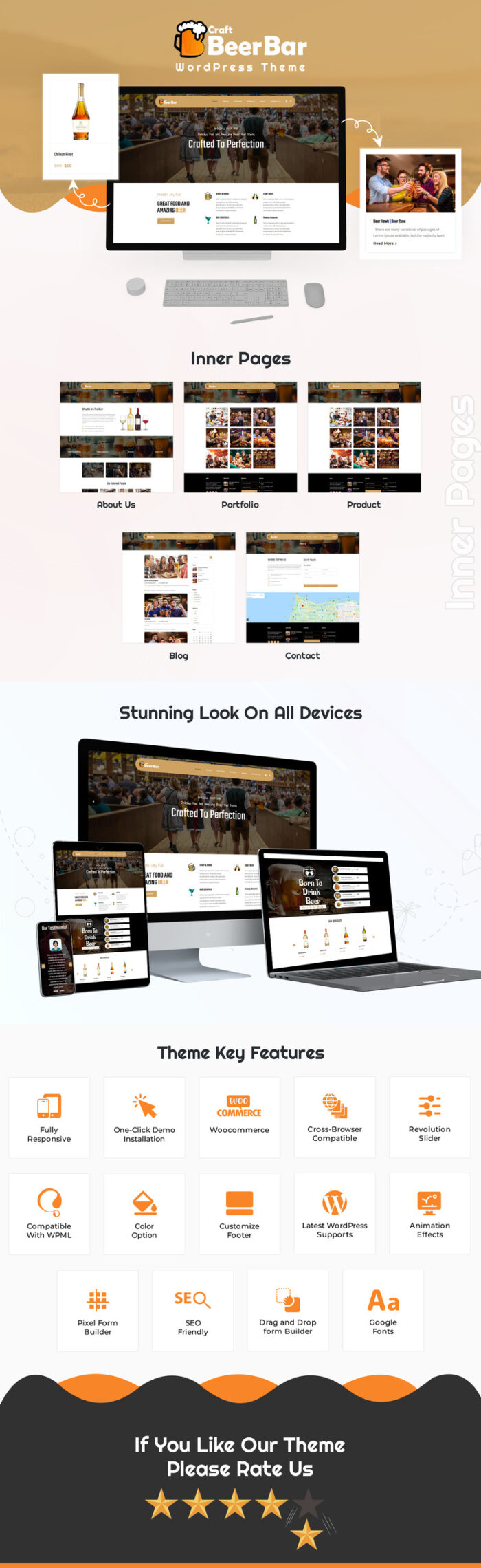 Craft Beer Bar WooCommerce Theme - Features Image 1