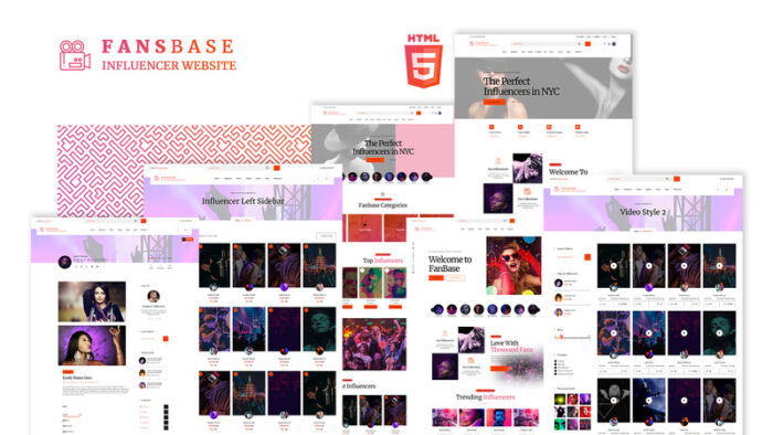 Fansbase Influencer Social Hub HTML5 website Template - Features Image 1