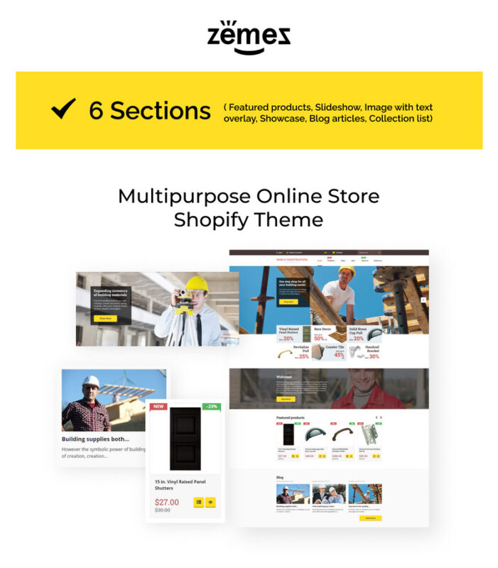 Simple Construction Shopify Theme - Features Image 1