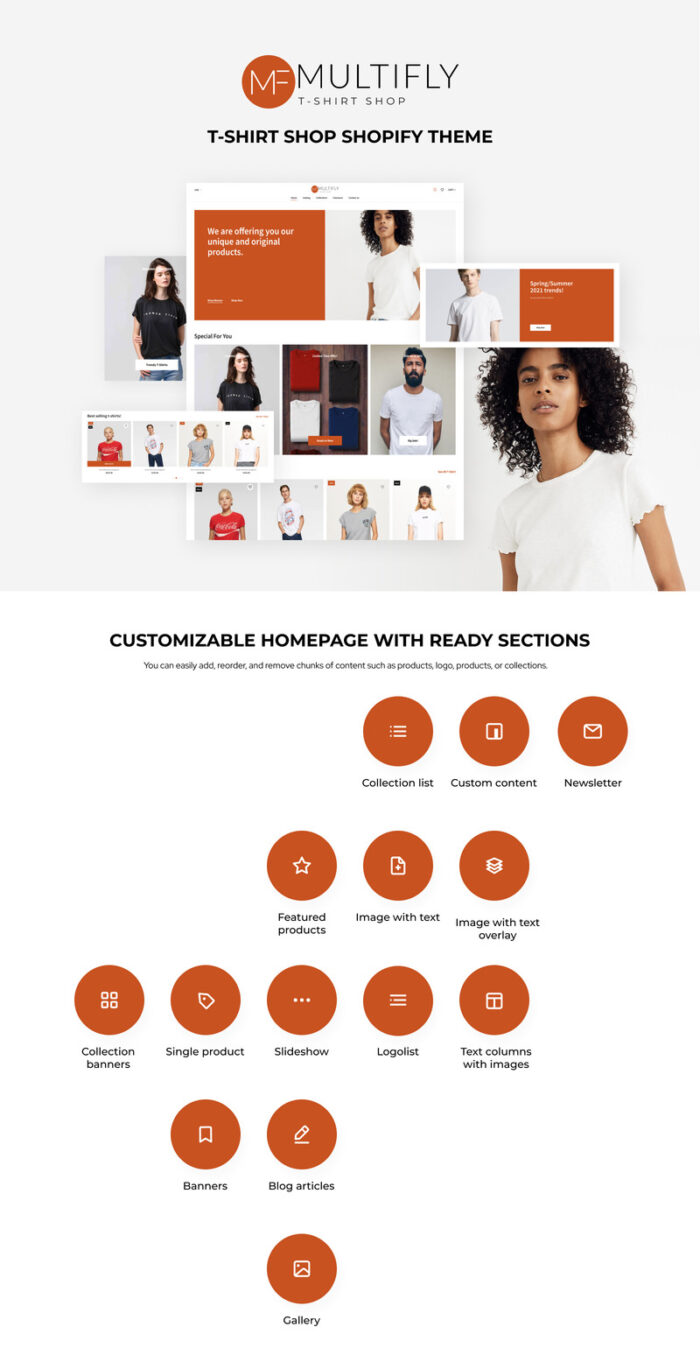 Multifly T-Shirt Store, Printing Shopify Theme - Features Image 1