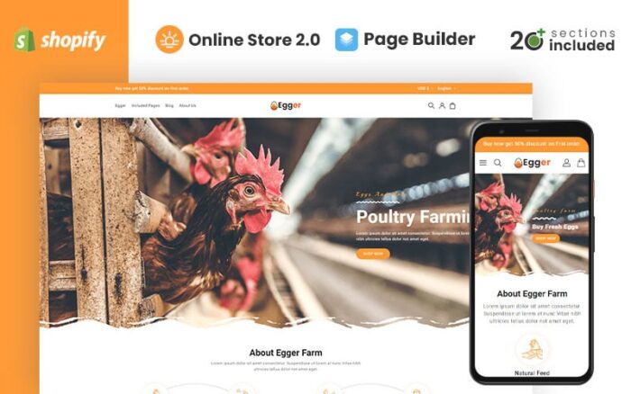 Egger - Poultry and Farm Shopify  Theme