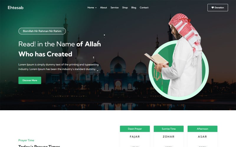 Ehtesab - Islamic Centre and Mosque HTML Template