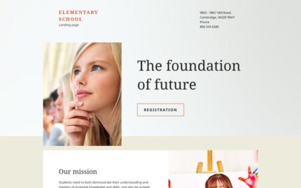 Elementary School Responsive Landing Page Template