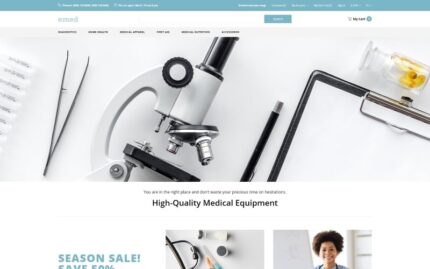 Emed - Medical Equipment Multipage Clean OpenCart Template