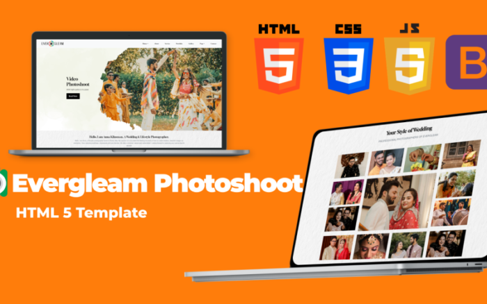 Evergleam Wedding Photography HTML Template