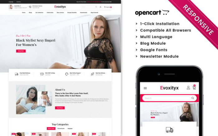 Evoxityx - The Opencart 3.x Lingerie Store