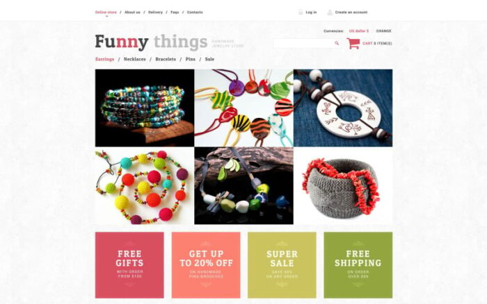 Exquisite Handmade Jewelry VirtueMart Template