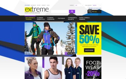 Extreme Sportswear  Gear Magento Theme