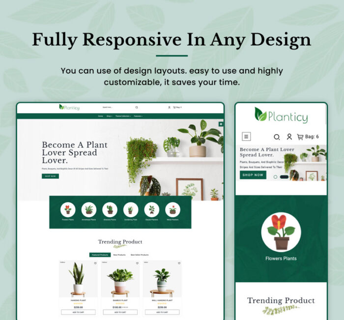 Planticy Nursery–Interior & House–Furniture Shopify 2.0 Premium Responsive Theme - Features Image 5