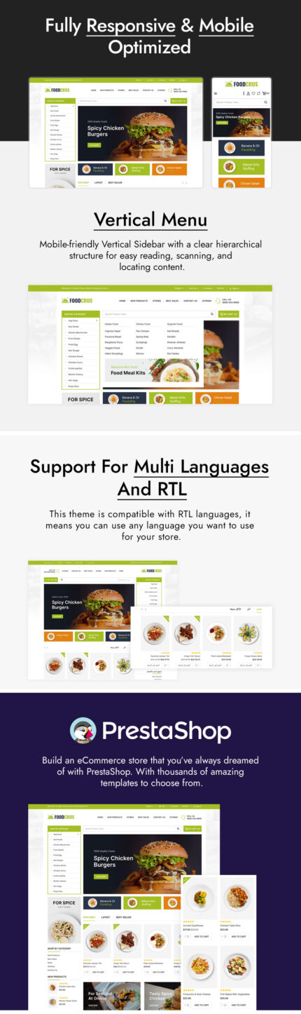 FoodCrus - Food and Restaurant PrestaShop Theme - Features Image 1