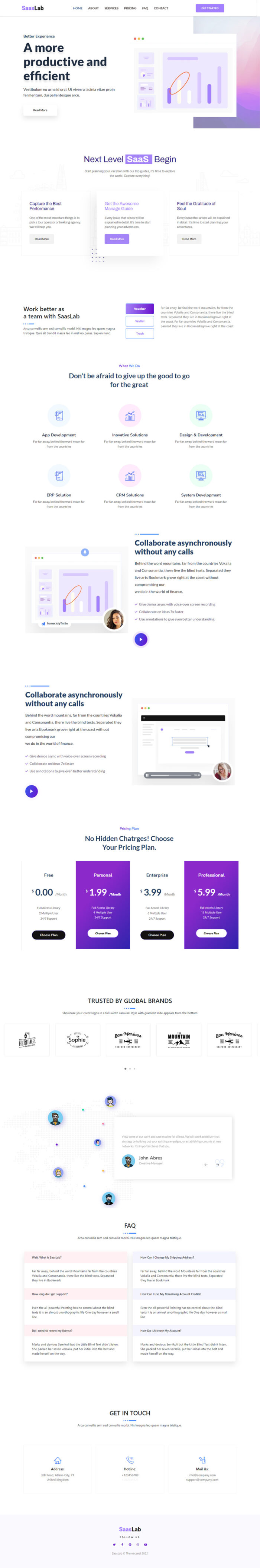 SaasLab - SaaS, App and IT Solution One Page WordPress Theme - Features Image 2