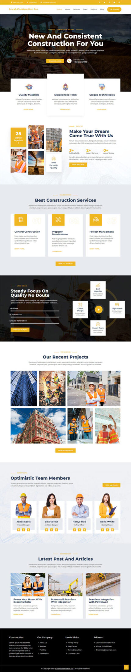 Marsh Construction Pro - Elementor based Construction WordPress Theme - Features Image 1