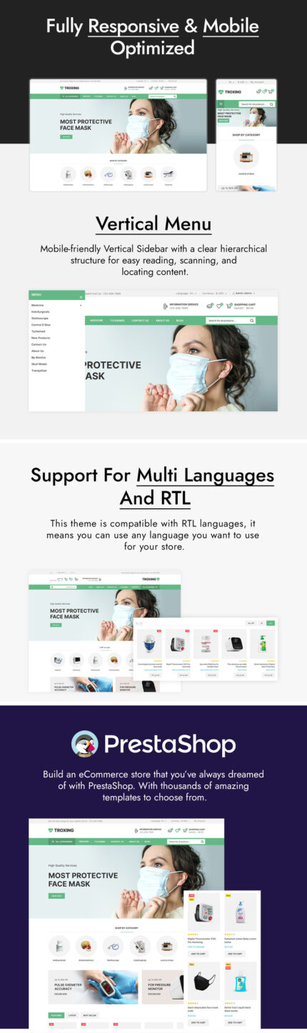 Troxing - Medicine, Drug and Pharmacy Prestashop Theme - Features Image 1