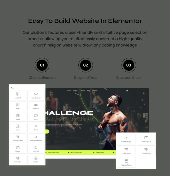 FlexZone - Gym and Fitness Elementor Template Kit - Features Image 3