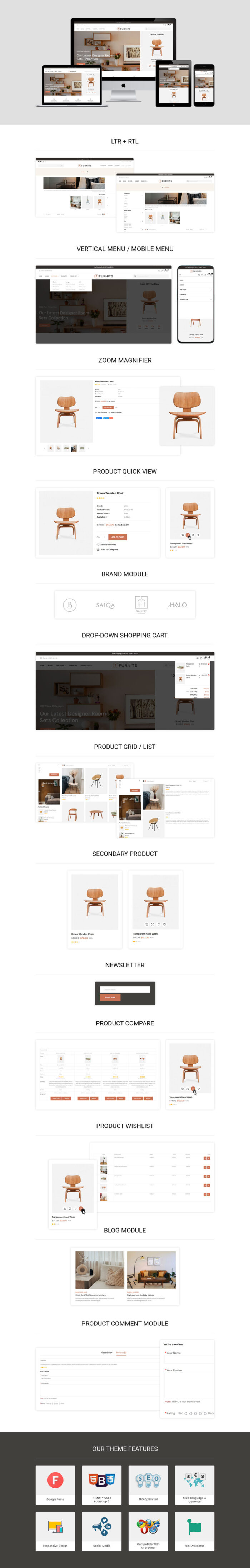 Furnits - Home Decor & Furniture Opencart Theme - Features Image 1