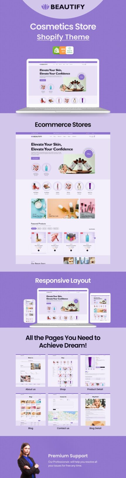 Beautify - Skin Care & Cosmetics Store Shopify Theme - Features Image 1