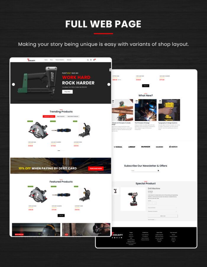 Toolsify Megastore –Tools and Machine Shopify 2.0 Responsive Template - Features Image 4