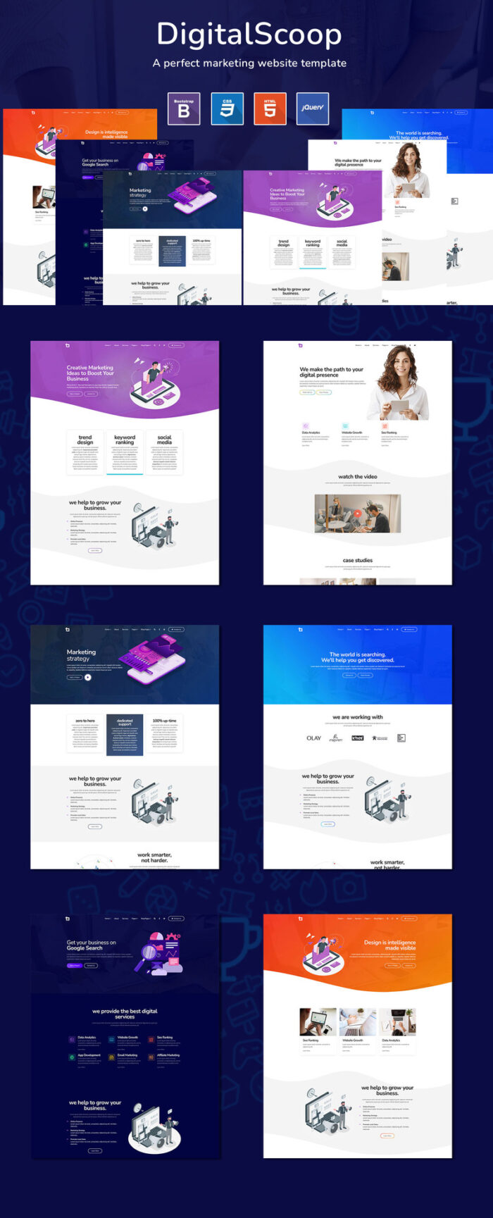 DigitalScoop - Marketing HTML5 Template - Features Image 1