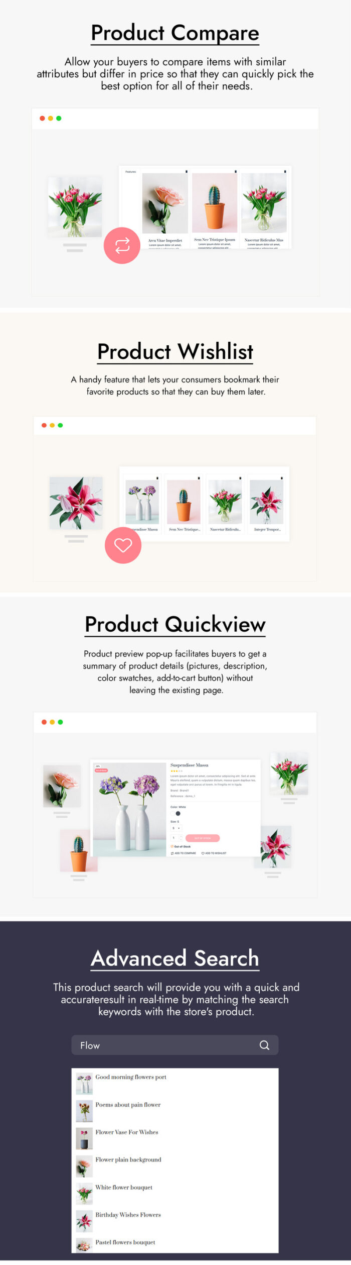 Flowret - Gifts, Flowers and Celebrations PrestaShop Themes - Features Image 2