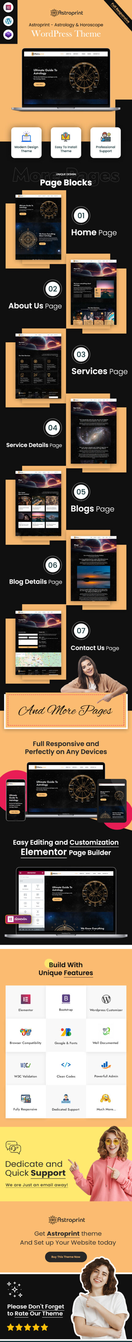 Astroprint - Astrology & Horoscope WordPress Theme - Features Image 1