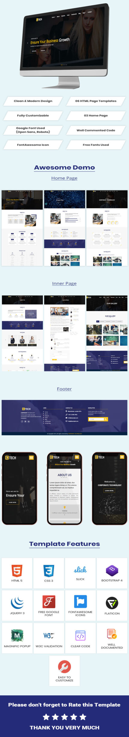 CTECH - Corporate Technology  HTML5 Website Template - Features Image 1