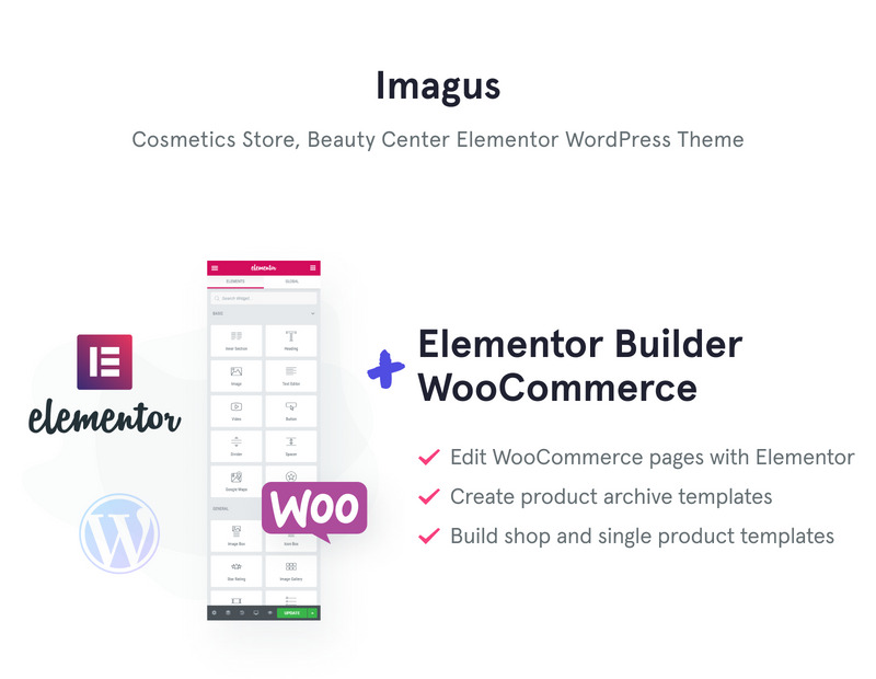 Imagus - Cosmetics Store, Beauty Center Elementor WordPress Theme - Features Image 1