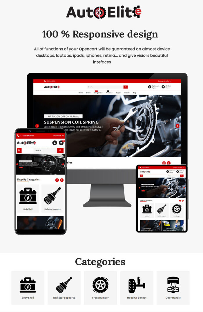 Autoelite - Opencart Template for Auto, Cars, Bikes and Auto Parts Sellers - Features Image 1