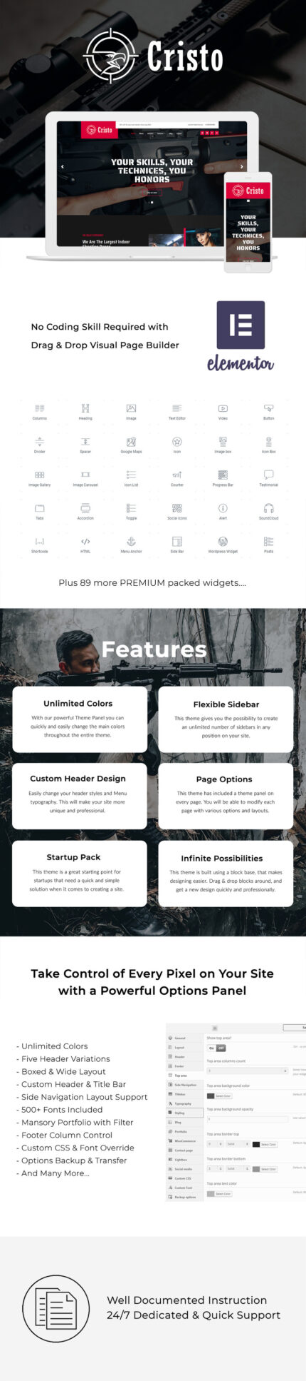 Cristo - Training Camp & Gun Club WordPress Theme - Features Image 1