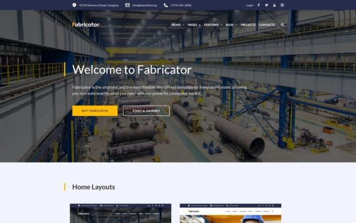 Fabricator - Industrial Company WordPress Elementor Theme