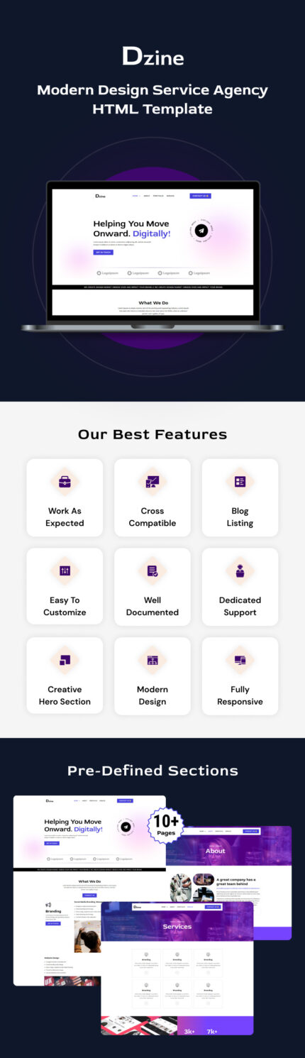 Dzine - Modern Design Service Agency HTML Template - Features Image 1