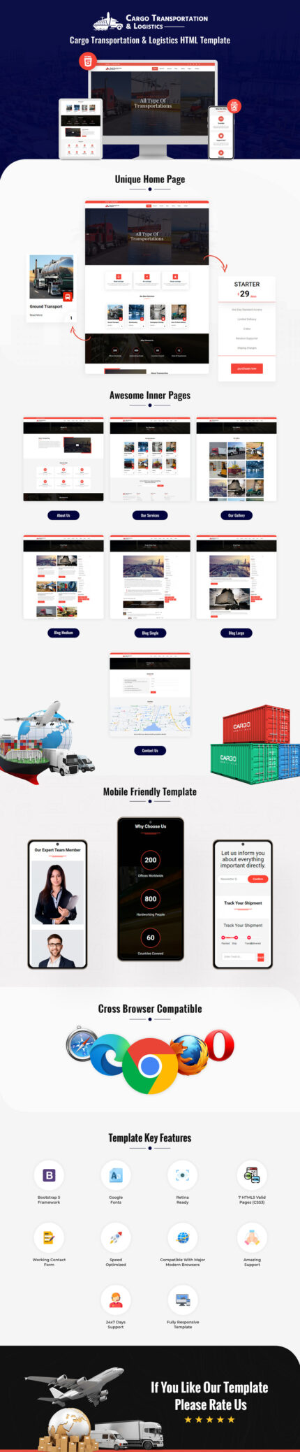 Cargo Transportation & Logistics HTML Template - Features Image 1