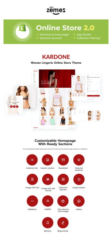 Kardone Woman Lingerie Online Store Theme - Features Image 1