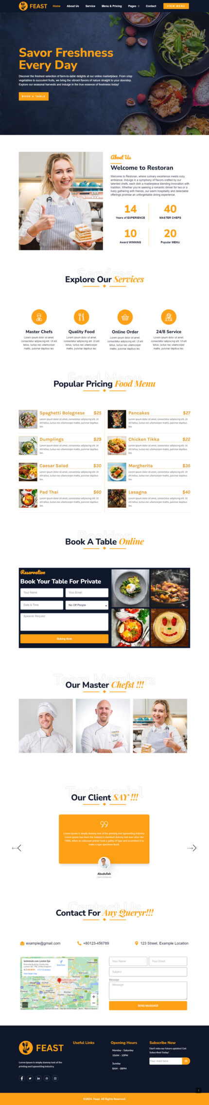 Wixfeast - Food & Restaurant Multiple Pages WordPress Theme - Features Image 1