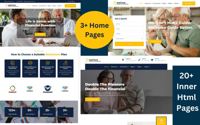 weCare - Retirement Planning HTML5 Template - Features Image 1