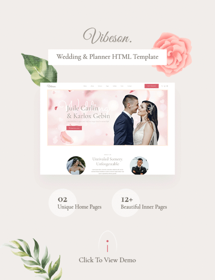 Vibeson - Elegant Wedding Planner Event Photography HTML Template - Features Image 1