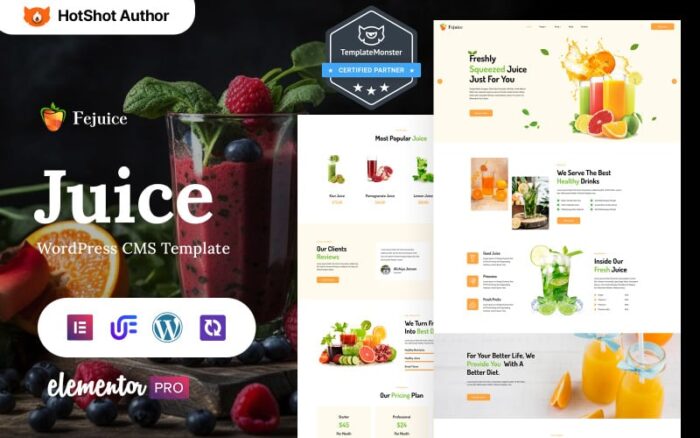 Fejuice -  Fruit juice And liquid WordPress Elementor Theme