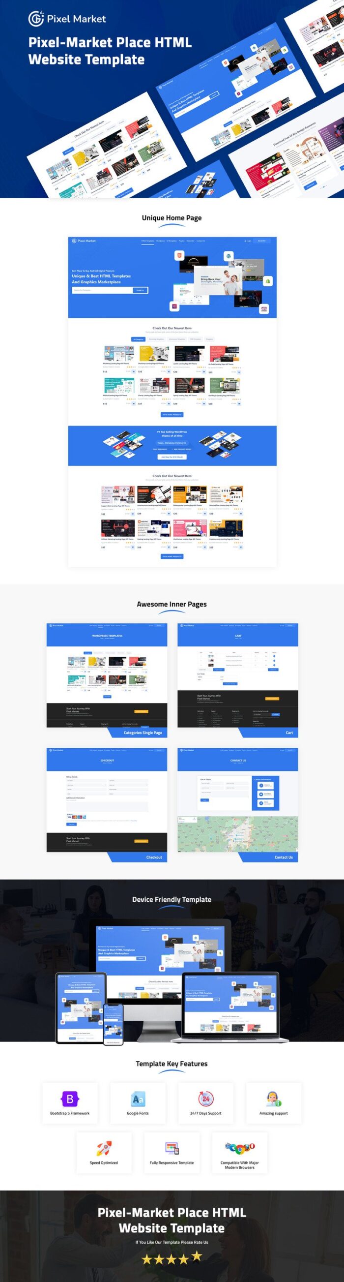 Pixel-Market Place HTML Website Template - Features Image 1