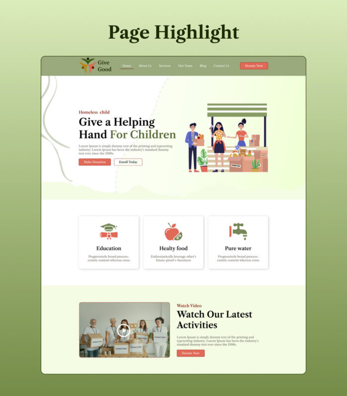 Give Good Non Profit Organization HTML5 Website template - Features Image 3