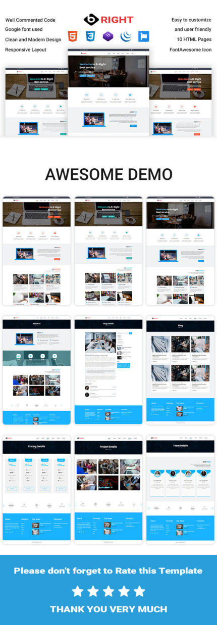 B-Right -  Corporate Business HTML Website template - Features Image 1