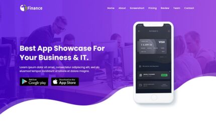 Finance - App HTML Landing Page Template